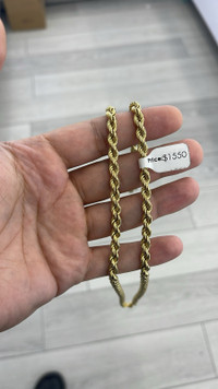 6mm 28” rope chain. 15.23g 