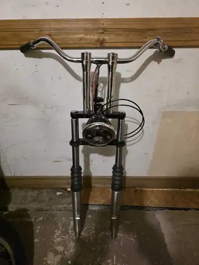 Rebuilt with internal cable 49 bars and dual disc lower legs. Perfect for that chopper build. 750.00...