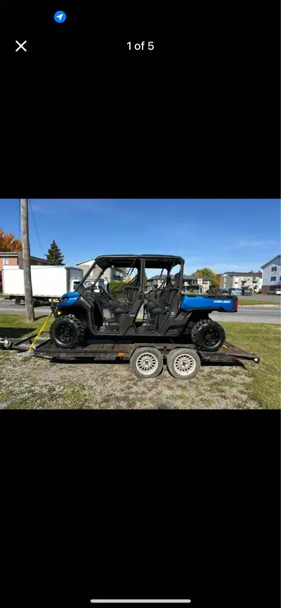 À qui la chance!! A vendre 6 Places Can am defender xt max HD9 2023 1700 km Légal en sentier federer...