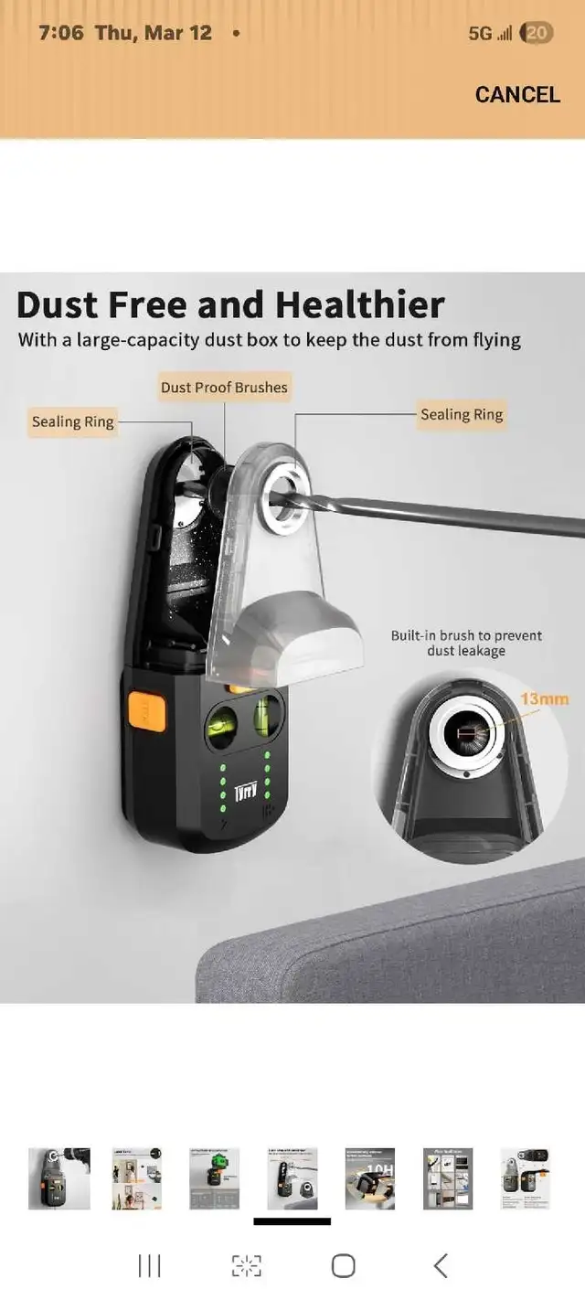 4-in-1 Laser Level Tool with Line Laser, Drill Dust Collector, W in Hand Tools in Markham / York Region - Image 5