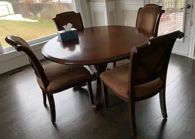 solid wood round table with 4 chairs , View more