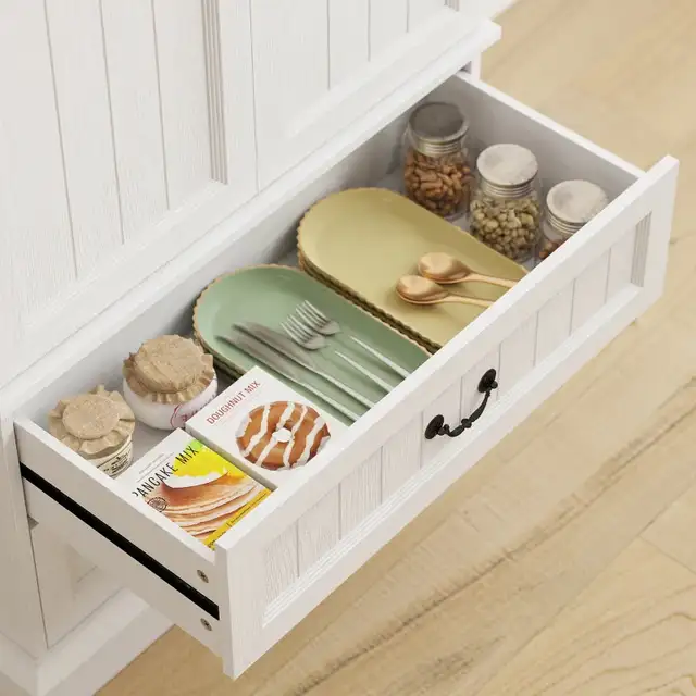 2 drawers 72" LED Kitchen Pantry, Buffet Storage Cabinet  in Bookcases & Shelving Units in Markham / York Region - Image 8