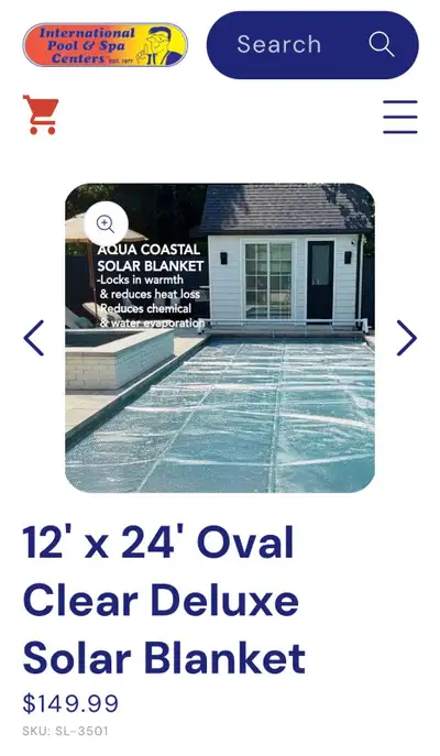 12’ x 24’ Clear Oval Pool Solar Cover, View more