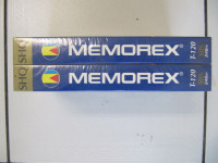 Classic 2pc Lot Of Memorex SHQ T120 Blank VHS Tapes Sealed 1990s