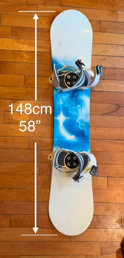 24/7 Snowboard & Bindings 148cm (white/blue), View more