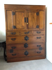 Vintage oriental tansu cabinet