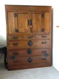 Vintage oriental tansu cabinet