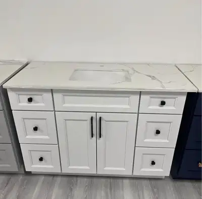 Bathroom Vanity 48” Inches With Quartz Countertops and Sink, View more