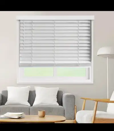 Brand new in box 2 available in stock Faux Wood Blinds , Window Blinds , Wood Blinds , Window Shades...