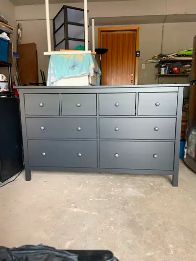 Black IKEA dresser with 4 small drawers and 4 large drawers ideally for organizing many different it...