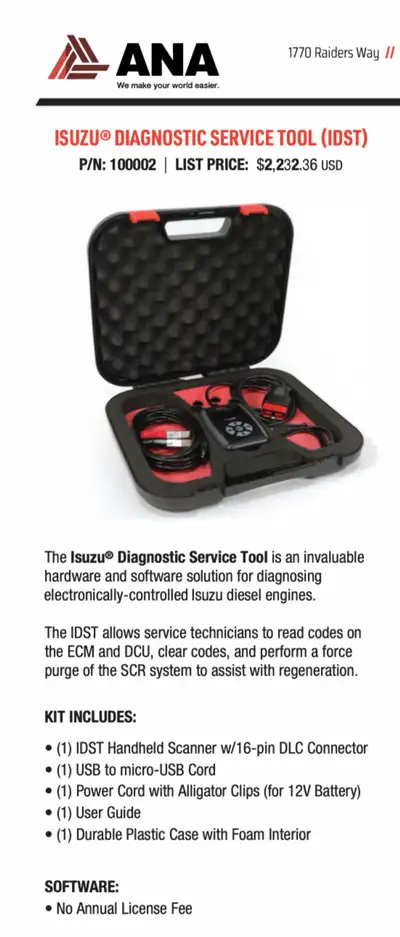New Isuzu diagnostic tool. To purchase right now would cost you US$2495 plus tax. I bought this as p...