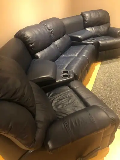 Leather Sectional Reclining Sofa, View more