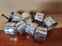Set of 8 modern aluminium napkin rings