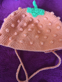 New  infant pumpkin crocheted hat