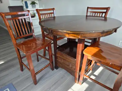 Four chairs and a table, View more