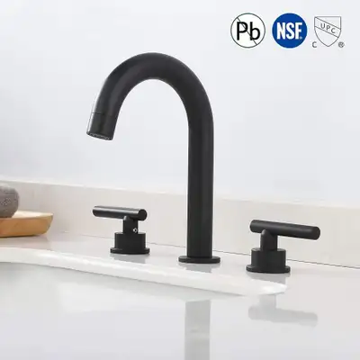 KES Black Bathroom Faucet 8-Inch Widespread Bathroom Faucet 3 Ho, View more