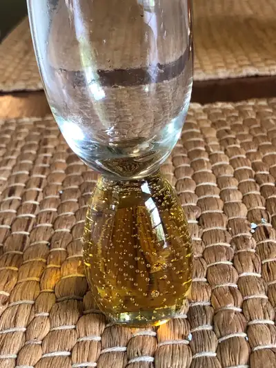 MCM Golden Control Bubble Bottom Vase Bohemia Crystal 10 1/4”h x 1”diameter top Follow on instagram...