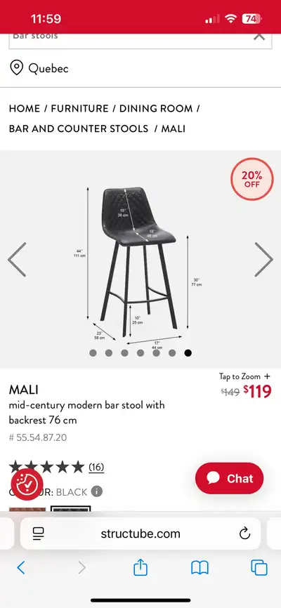 Structube Mali Bar Stools (2), View more