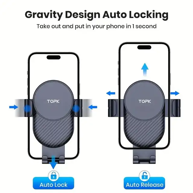 TOPK Phone holder for car in Cell Phone Accessories in City of Toronto - Image 5
