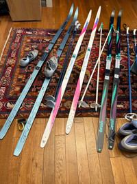 2 SETS of Cross Country Skis KARHU TRAK Salomon size 43 shoes