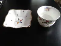 Freemason bone china dish and bowl