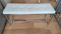 White Modern Bench Faux Leather