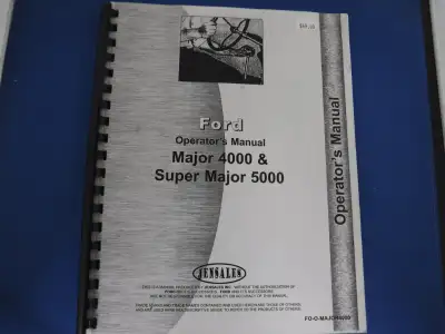 Ford Major 4000 and Super Major 5000 Operators Manual Jensales, View more