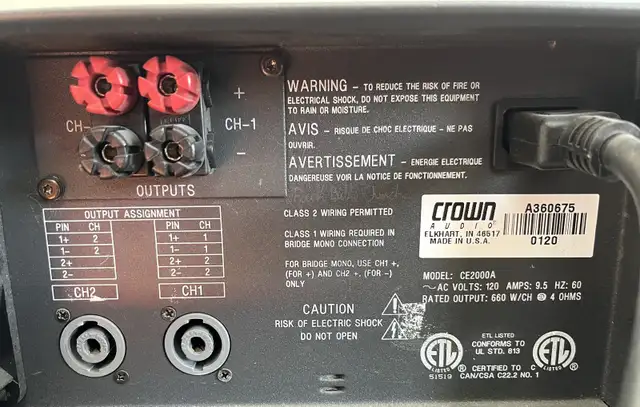 Crown CE2000 Power amplifier in VG condition in Pro Audio & Recording Equipment in London - Image 5