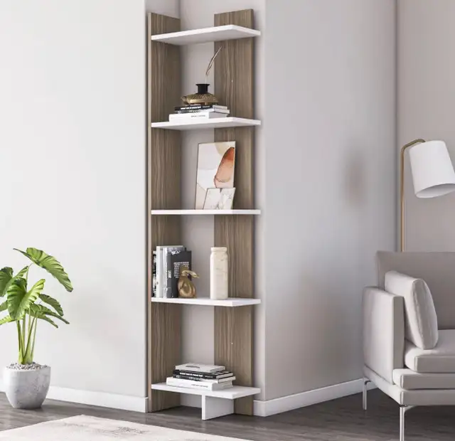 Modern 5-Tier Ladder Corner Bookcase in Bookcases & Shelving Units in Oshawa / Durham Region - Image 3