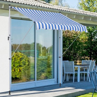  6.6'x5' Manual Retractable Patio Awning 