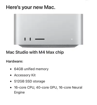 Mac Studio M4 max, View more