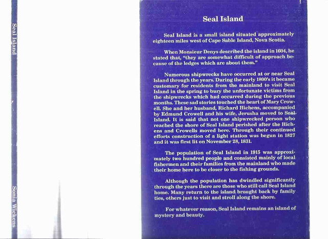 Seal Island Nova Scotia ( West of Sable Island )( history ) in Non-fiction in Oakville / Halton Region - Image 2