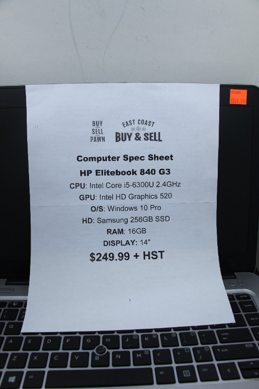 Computer Spec Sheet, HP Elitebook 840 G3 (#15300) dans Portables  à Ville d’Halifax - Image 3