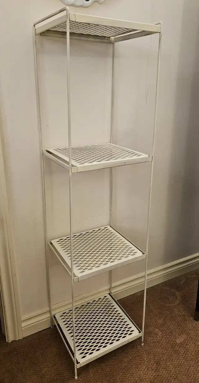 MCM WHITE 4 TIER SHELF MESH RETRO DISPLAY PLANT STAND BOOK SHELF in Bookcases & Shelving Units in City of Toronto - Image 6