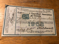 Vintage Commercial Travellers Association Canada certificate