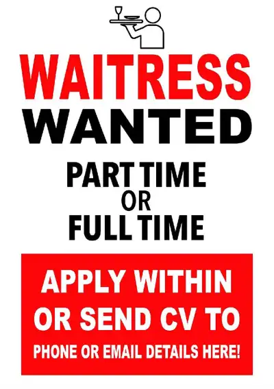 Waitress wanted, View more