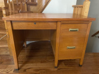 Solid oak wood desk 