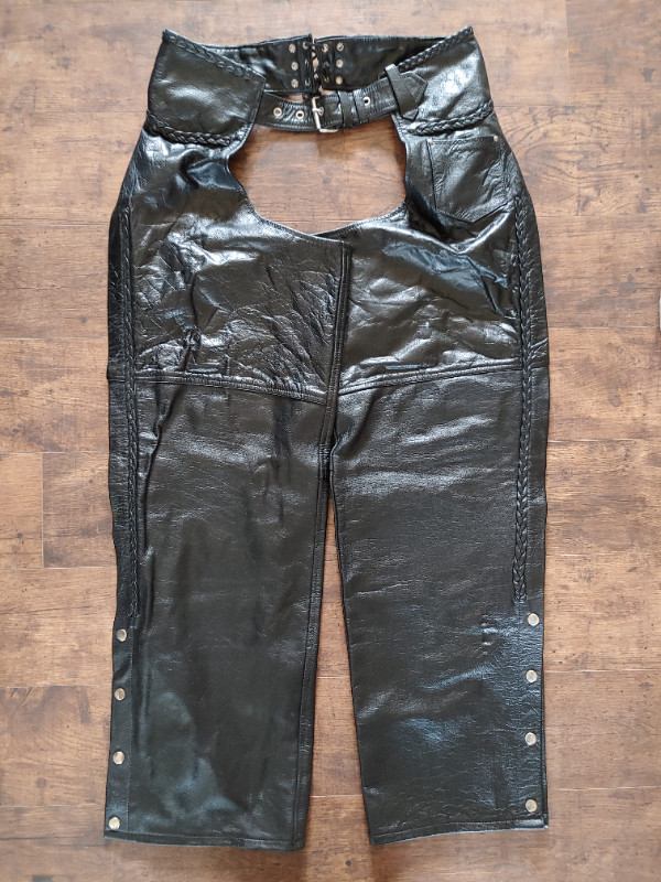 Women's motorcycle leather jacket (L)/chaps (XXL) in Women's - Tops & Outerwear in Charlottetown - Image 3