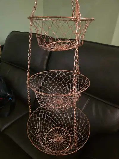 3-Tier Wire Hanging Fruits & Vegetable Basket, View more