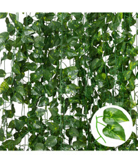 Fake vine  90Ft Artificial Ivy(12 strand 80 Leaves Each Strand),