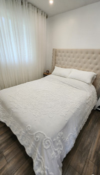 Queen Bed frame, including free queen mattress