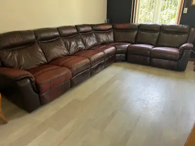 Leather Sectional with 2 Recliners, View more