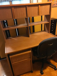 Office/Study desk with chair+ped+hutch