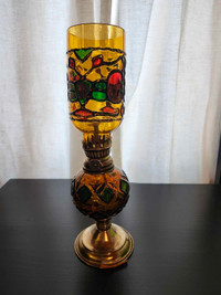 Stained glass oil lamp