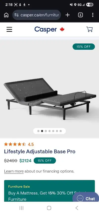 Casper Lifestyle Adjustable Base Pro - TWIN XL, View more
