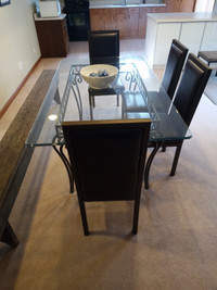 Glass table and chairs 