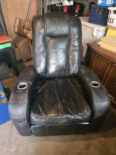 Black Leather Recliner... $40 Firm..., View more