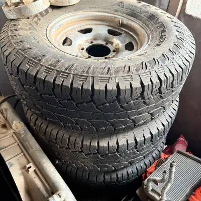 Rims and tires for a 1996 Toyota Tacoma 6x1.39 two tires like new other two are shot from bad alignm...