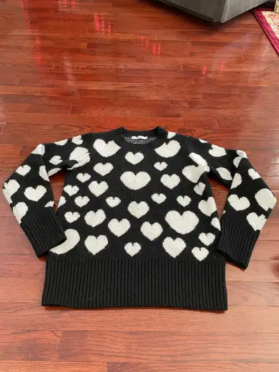 Ricki’s Black and White Heart design Women’s Sweater , View more