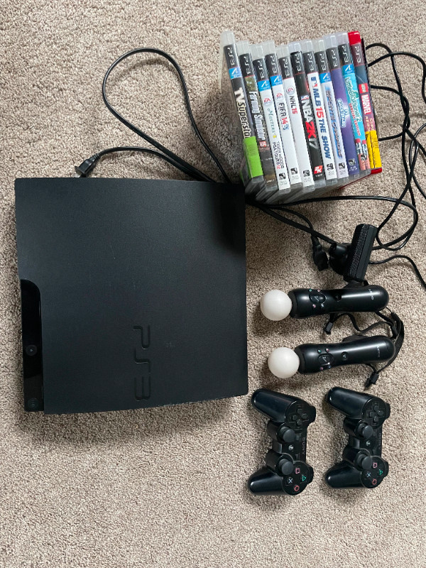 PS3 + 10 games + Playstation MOVE in Sony Playstation 3 in London